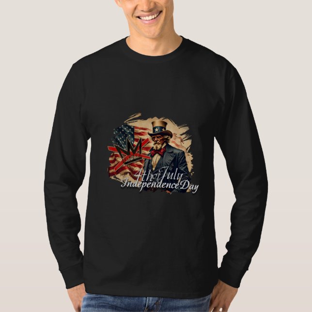 Inga kungar Farbror Sam självständighetsdagskonst T Shirt (Framsida)