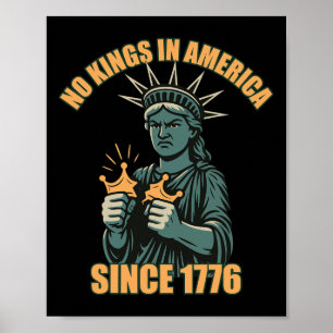 Inga kungar i Amerika Anti Ice Trump Frihetsstatyn Poster