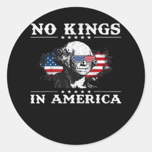 Inga kungar i Amerika Doge Klassiskt Roligt Meme Runt Klistermärke