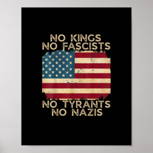 Inga kungar i Amerika Inga fascister Vi folket Pol Poster