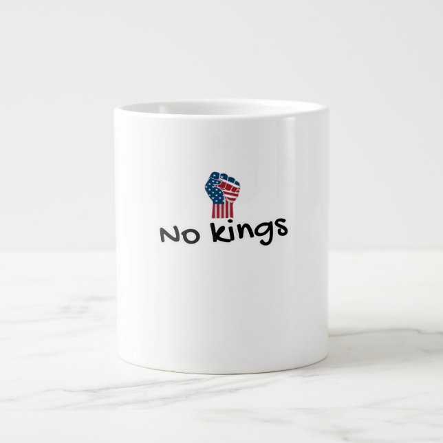 Inga kungar i Amerika Klassisk Minimal Ren Jumbo Mugg (Framsidan)