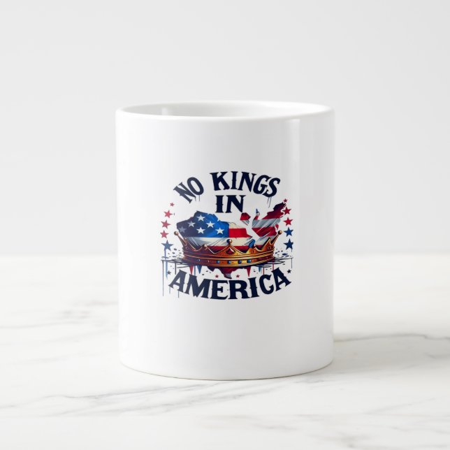 Inga kungar i Amerika Klassisk Retro Cool Jumbo Mugg (Framsidan)