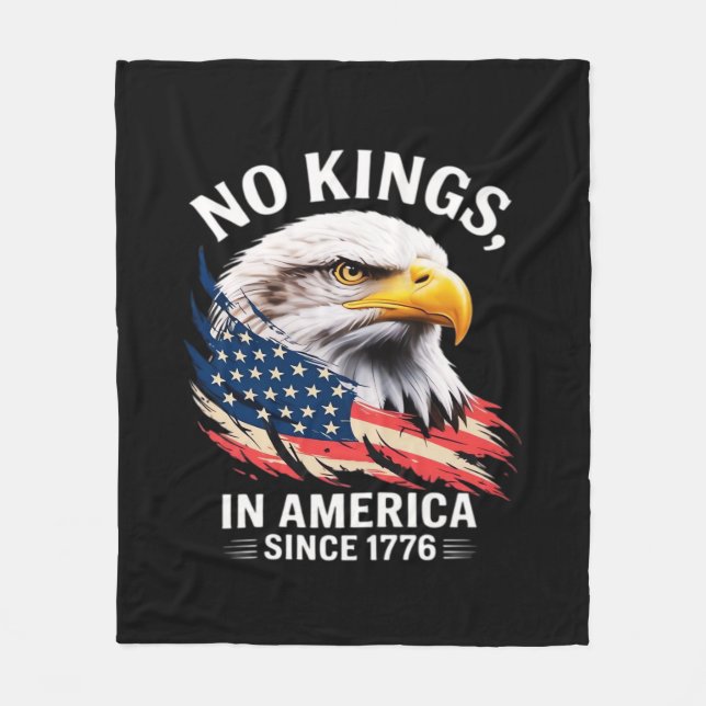 Inga kungar i Amerika Klassisk Retro Grafisk Desig Fleecefilt (Framsidan)