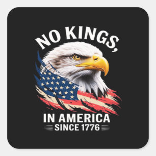 Inga kungar i Amerika Klassisk Retro Grafisk Desig Fyrkantigt Klistermärke