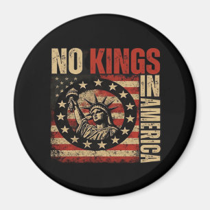 Inga kungar i Amerika Patriotisk Grunge Klassiker Magnet