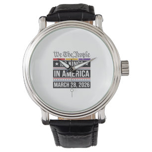 Inga kungar i Amerika Patriotisk protestt-shirt_1 Armbandsur