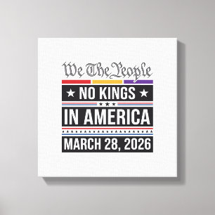 Inga kungar i Amerika Patriotisk protestt-shirt_1 Canvastryck