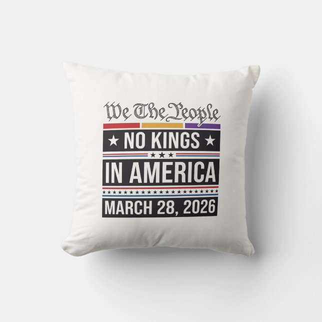 Inga kungar i Amerika Patriotisk protestt-shirt_1 Kudde (Framsida)