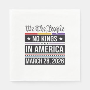 Inga kungar i Amerika Patriotisk protestt-shirt_1 Pappersservett