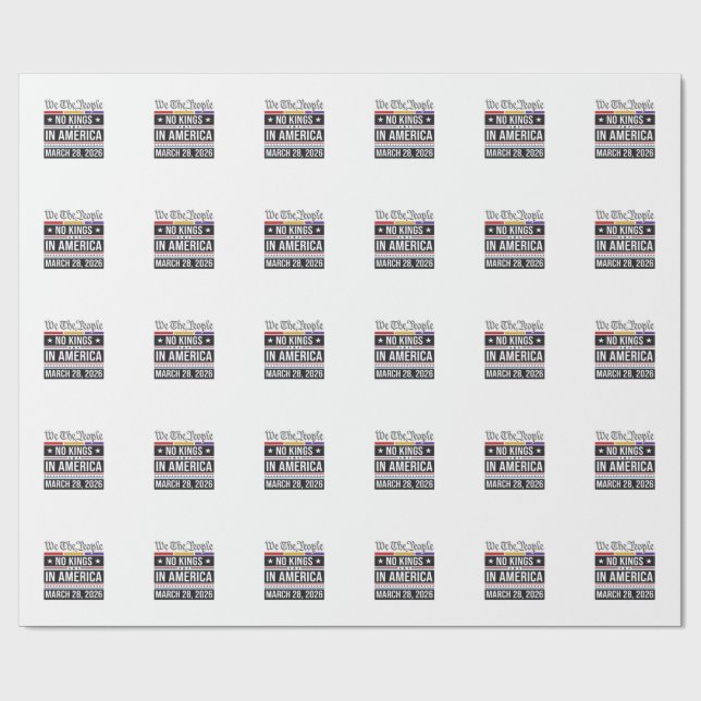 Inga kungar i Amerika Patriotisk protestt-shirt_1 Presentpapper (Platt)