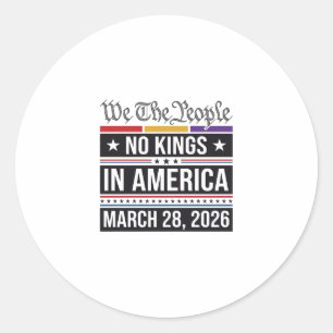Inga kungar i Amerika Patriotisk protestt-shirt_1 Runt Klistermärke