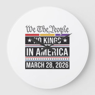 Inga kungar i Amerika Patriotisk protestt-shirt_1 Stor Klocka