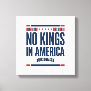 Inga kungar i Amerika Patriotisk Vintage Vector De Canvastryck