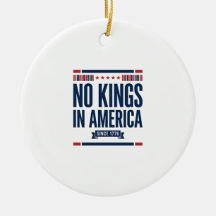 Inga kungar i Amerika Patriotisk Vintage Vector De Julgransprydnad Keramik