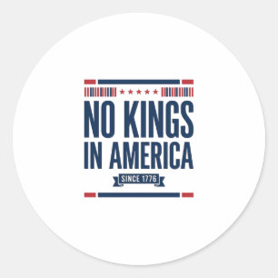 Inga kungar i Amerika Patriotisk Vintage Vector De Runt Klistermärke