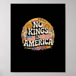 Inga kungar i Amerika Patriotiskt vintagegrafiskt Poster