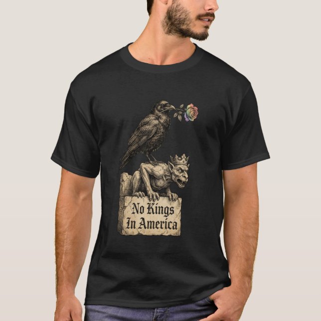 Inga kungar i Amerika Raven Gargoyle T Shirt (Framsida)