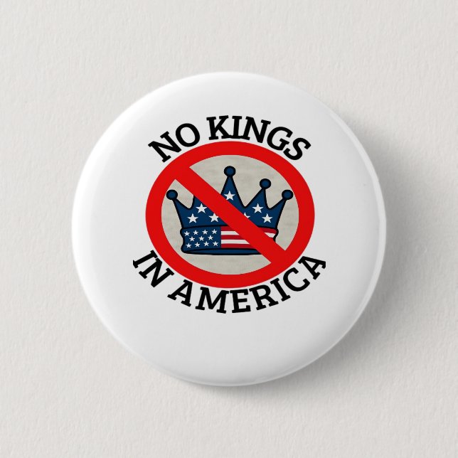 Inga kungar i Amerika Retro Classic Knapp (Framsida)