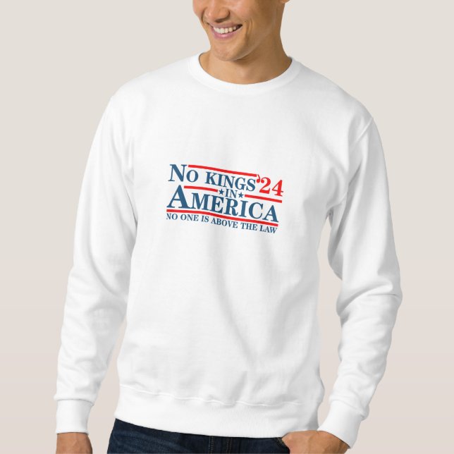 Inga kungar i Amerika Retro Classic Lång Ärmad Tröja (Framsida)