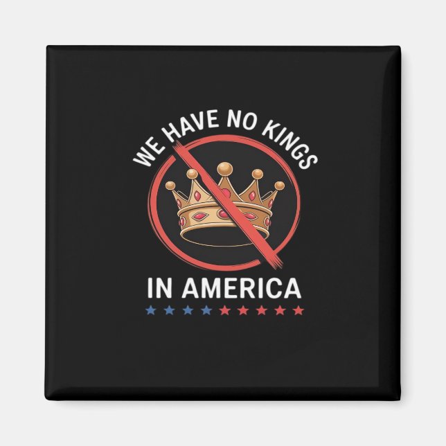 Inga kungar i Amerika Retro Classic Magnet (Framsidan)
