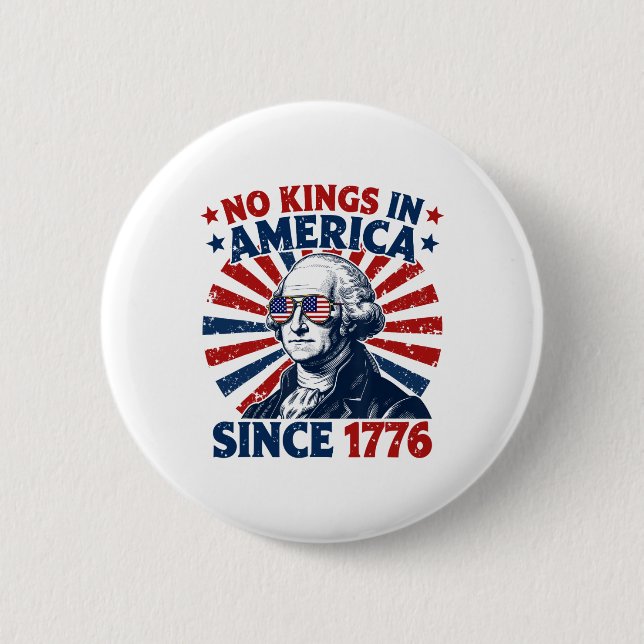 Inga kungar i Amerika sedan 1776 Distressed Flag U Knapp (Framsida)