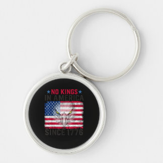 Inga kungar i Amerika sedan 1776 Freedom Creative Rund Silverfärgad Nyckelring