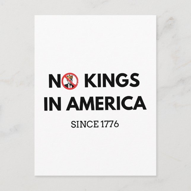 Inga kungar i Amerika sedan 1776 Inbjudan Vykort (Framsida)