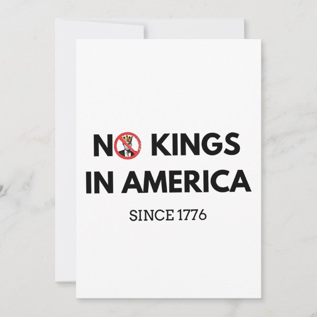 Inga kungar i Amerika sedan 1776 Inbjudningar (Framsida)
