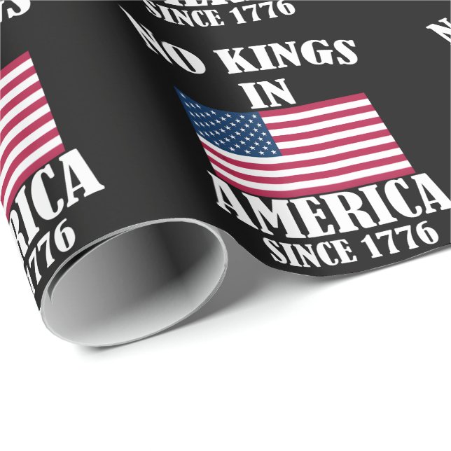 Inga kungar i Amerika sedan 1776 Patriotisk flagga Presentpapper (Rullad Hörn)
