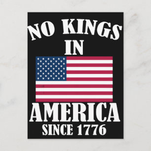 Inga kungar i Amerika sedan 1776 Patriotisk flagga Vykort