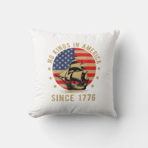 Inga kungar i Amerika sedan 1776 US Flagga Patriot Kudde