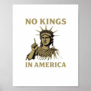 Inga kungar i Amerika Staty för No Kings Day-prote Poster