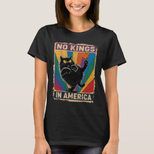 Inga kungar i Amerika svart katt politisk anti Tru T Shirt