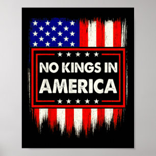 Inga kungar i Amerika Us Flagga Mönster Politisk T Poster