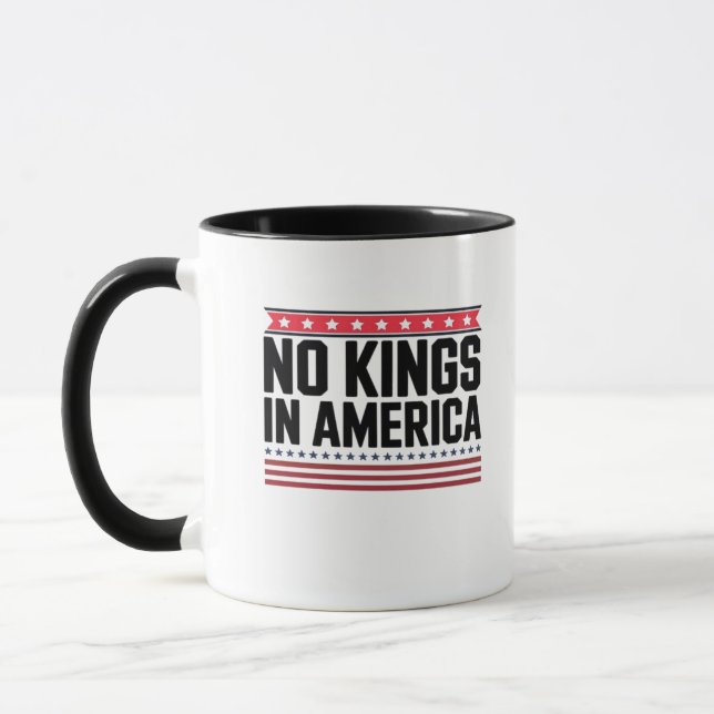 Inga kungar i Amerika USA fet design Mugg (Vänster)