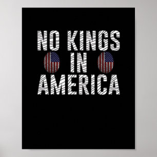 Inga kungar i Amerika USA Flagga Fingeravtryck Kre Poster