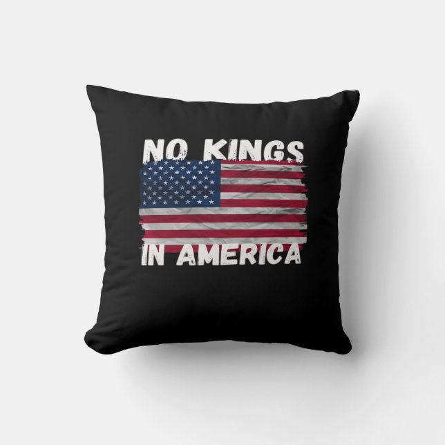 Inga kungar i Amerika USA Flagga Frihet Klassiker Kudde (Framsida)