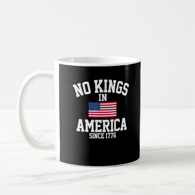 Inga kungar i Amerika USA Flagga Retro Cool Stil Kaffemugg (Vänster)