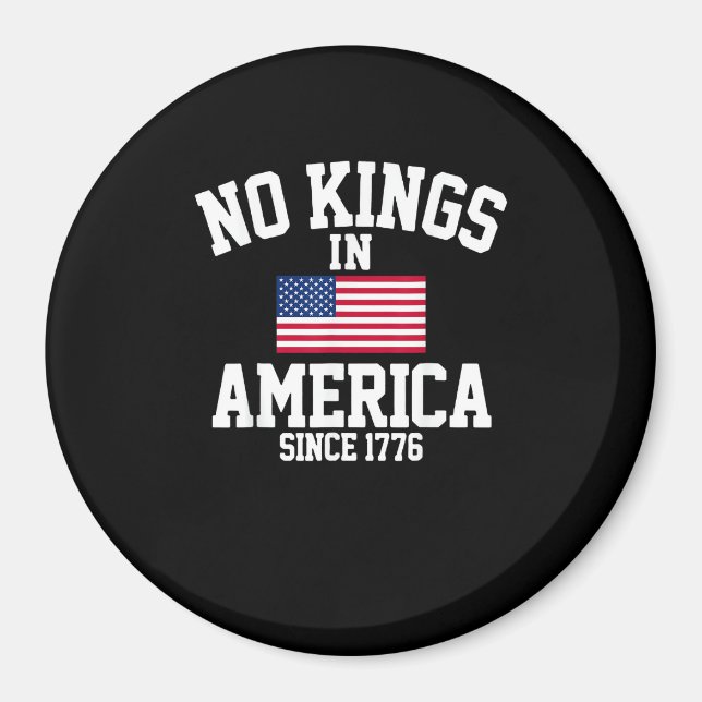 Inga kungar i Amerika USA Flagga Retro Cool Stil Magnet (Framsidan)