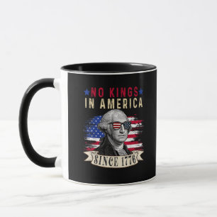 Inga kungar i Amerika USA Flagga Retro Cool Stil Mugg