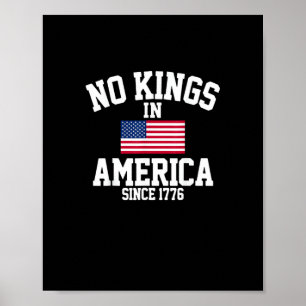 Inga kungar i Amerika USA Flagga Retro Cool Stil Poster