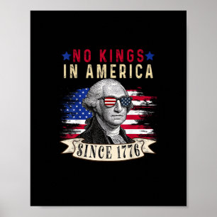 Inga kungar i Amerika USA Flagga Retro Cool Stil Poster