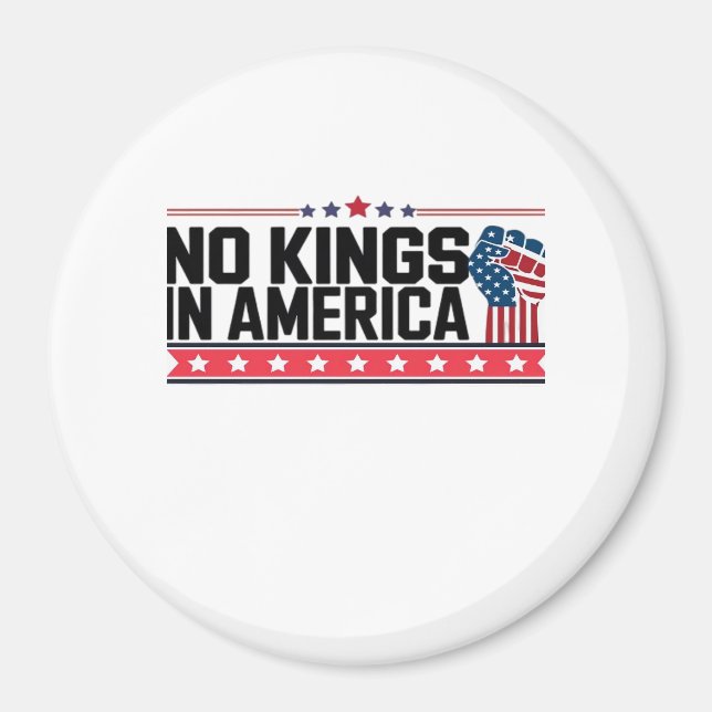 Inga kungar i Amerika USA Minimal ren Magnet (Framsidan)
