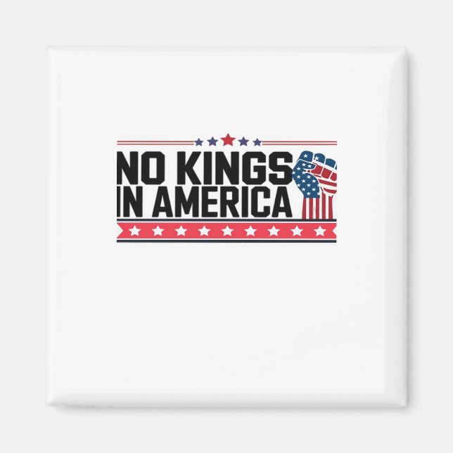 Inga kungar i Amerika USA Minimal ren Magnet (Framsidan)