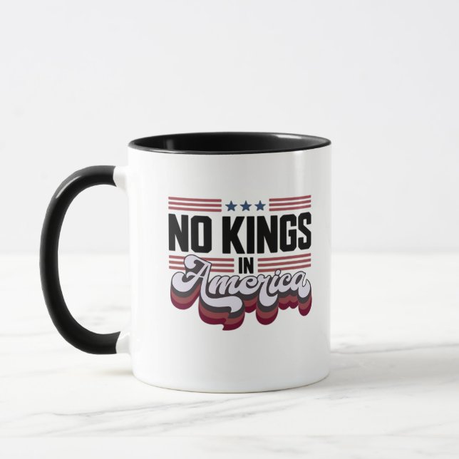Inga kungar i Amerika USA Patriotisk design Mugg (Vänster)