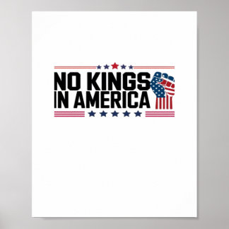 Inga kungar i Amerika USA Patriotisk stil Poster