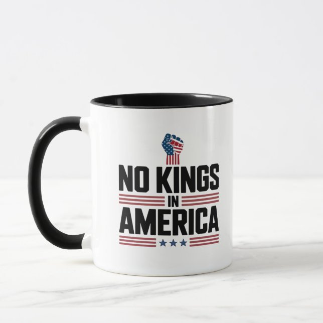 Inga kungar i Amerika USA Retroklassiker Mugg (Vänster)