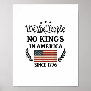 Inga kungar i Amerika Vi folket Politisk Retro Poster