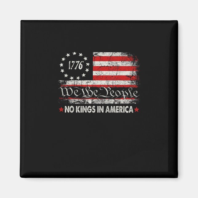 Inga kungar i Amerika Vi folket Retro coolt Magnet (Framsidan)