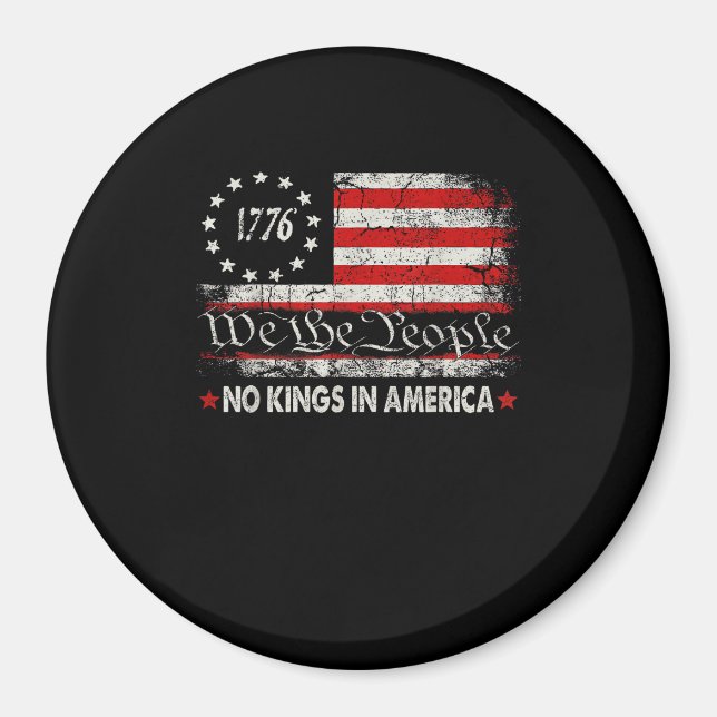 Inga kungar i Amerika Vi folket Retro coolt Magnet (Framsidan)